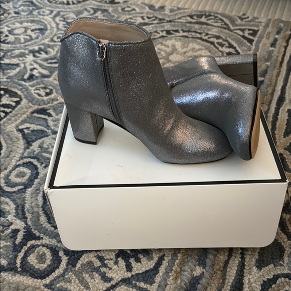 White House Black Market Silver Ankle Boots with Modern Design - Picture 2 of 10